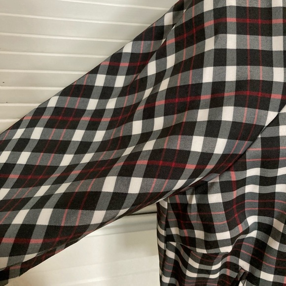 EUC John Paul Richard Black + Red & White Plaid Lightweight Jacket Size 14 - Picture 8 of 15